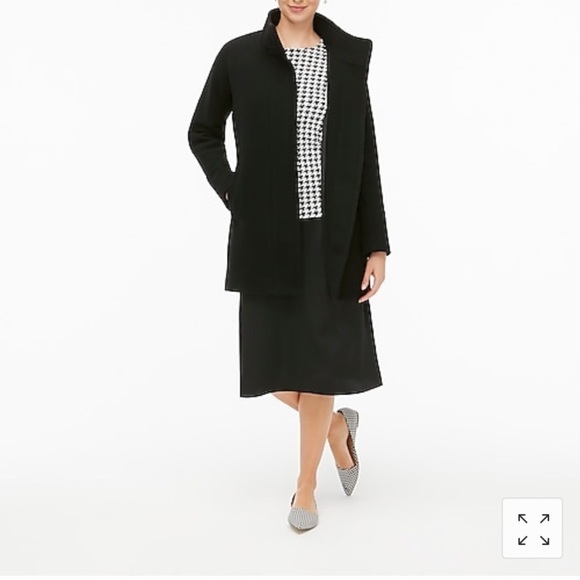 J. Crew Factory Petite City Coat Black AB946 6 6P